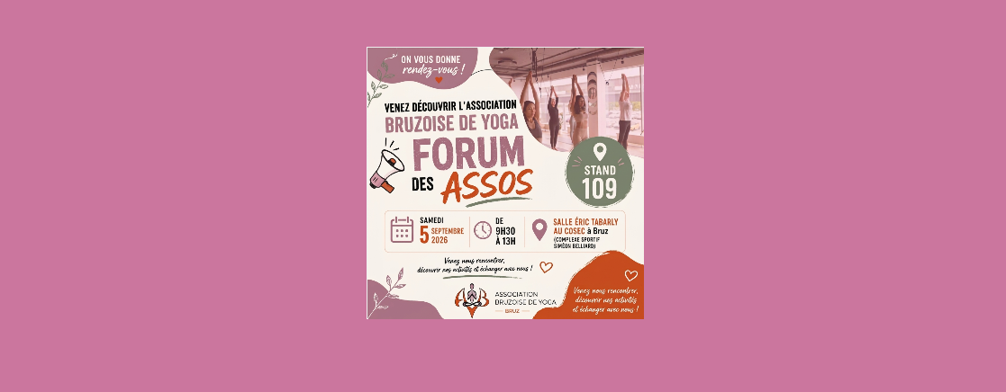 Retrouvez l&rsquo;Association Bruzoise de Yoga au Forum des Associations de Bruz, Samedi 5 Sept 2026!